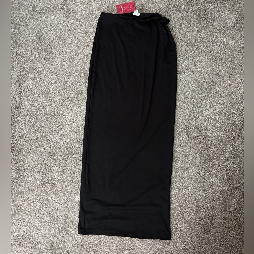 Elegant Black Maxi Skirt Womens Size Medium Long Skirt Verdusa NEW